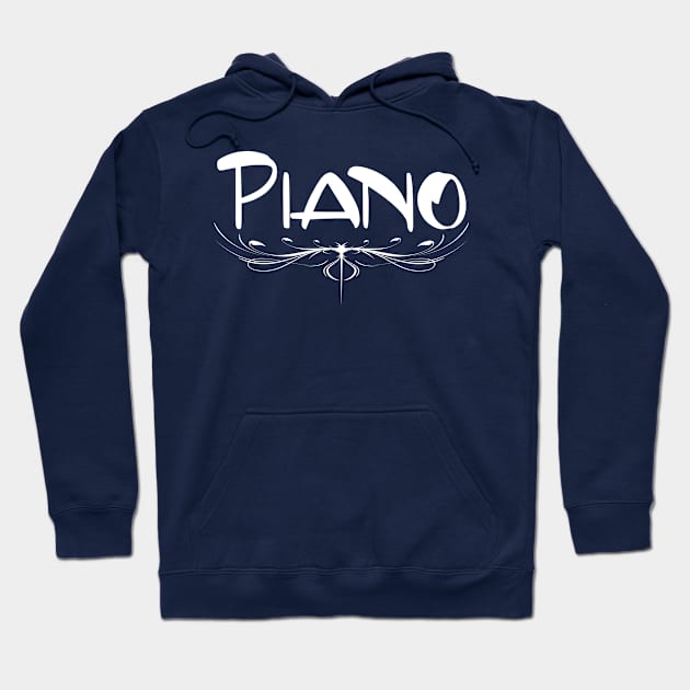 Piano Accent White Hoodie by Barthol Graphics